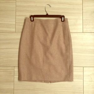 Light brown wool skirt.